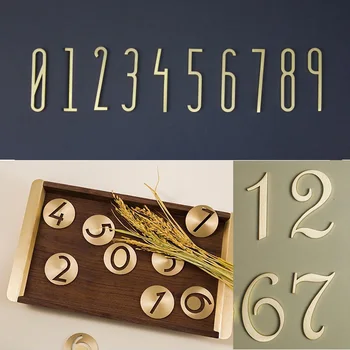 4 Tipos de Oro de Latón Número de la Casa Hogar la Decoración de la Casa de Villa Hotel Puerta del Apartamento Placas de las Figuras de la Puerta Placa de Signo Numero de la Oficina de BRICOLAJE
