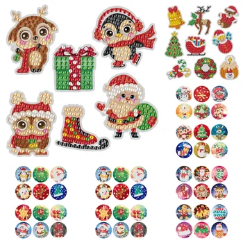 5D Diamante Pintura Kit de Pegatinas para los niños los Niños de dibujos animados de muñeco de Nieve Diamante Pintura por Número de BRICOLAJE de la etiqueta Engomada de Cumpleaños Regalo de Navidad