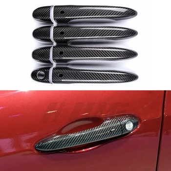 8pcs Real de fibra de carbono Automático de la puerta exterior cubierta de la manija para el Maserati Ghibli quattroporte Levante LHD coche estilo