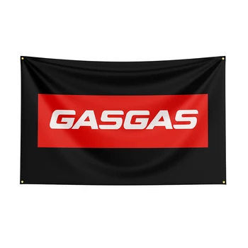 90x150cm GasGas Bandera de Poliéster Impresa Carreras de motos Banner Para la Decoración