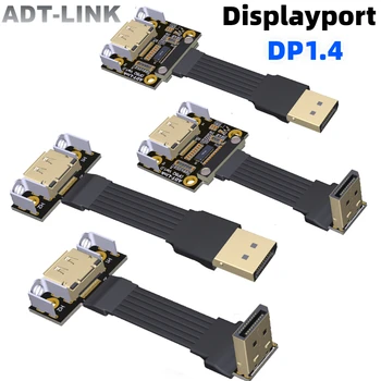 ADT Blindado DisplayPort V1.4 Plana por Cable 165Hz Pantalla Adaptador de Puerto de la GPU de Video de la PC Portátil, TV de DP Para DP1.4 Displayport Cable De Cinta