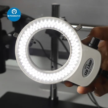 Ajustable 144 Anillo de Luz LED de luz de la Lámpara Para la Industria Estéreo Microscopio Triocular de Vídeo de la Cámara Lente de la Lupa 110V 220V
