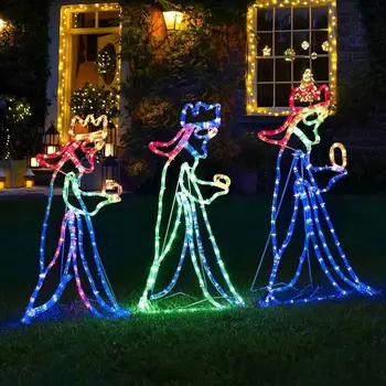 Al aire libre de Navidad LED de 3 Tres Reyes Motivo de la Silueta Luz de la Cuerda de Decoración Mayorista Dropshipping