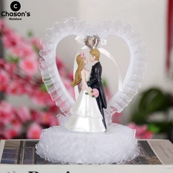 Aniversario de boda de la Pareja de Novia Novio Figuritas de los Accesorios del Coche el Día de san Valentín Adornos de Decoración del Hogar de Resina, Artesanías de Regalo
