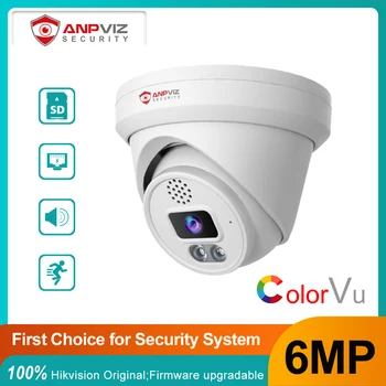 Anpviz 6-MP Colorvu POE cámara IP Humanos de Detección de Vehículos de Dos vías de Audio de Color de la Visión Nocturna de los 30m de Video Vigilancia de la Lente de 2.8 mm