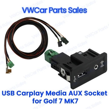 CarPlay de Medios AUX MIB2 MDI USB Socket Interruptor de Instalar el Botón de Tapón Arnés Adaptador de Enchufe Para VW Golf 7 MK7 5G0035222E 5Q0035726E