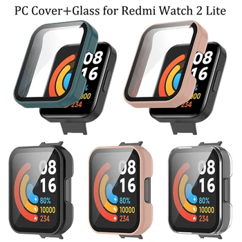 Caso+de Vidrio Para Xiaomi Redmi Reloj 2 3Lite Activo de Reloj Inteligente para el Parachoques de la Cubierta de la Pantalla Protector de la Cubierta para Mi Reloj 3 2 Lite Capa Caso