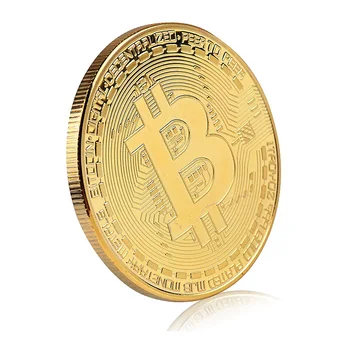 Chapado en oro de Bitcoin la Moneda de Colección de Arte de la Colección de Don Física Conmemorativa Casascius crypto moneda de Metal Antiguos de Imitación