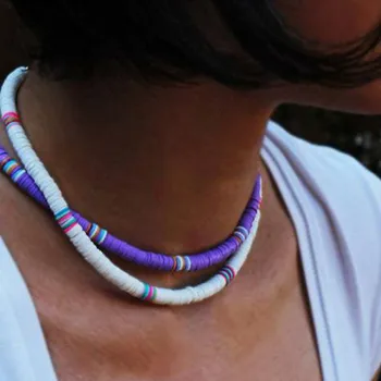 Colorido Africano de Discos de Vinilo Perlas Collares para las Mujeres, las Niñas hechas a Mano 2022 de Playa de Verano de la moda Collar de la Collar de Vacaciones de Nuevo