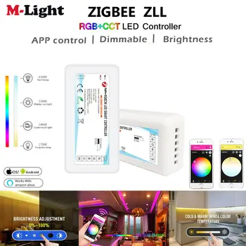 DC12V 24V Zigbee 3.0 Inalámbrico Dimmer Controlador 5050 3528 RGB/RGBW/RGBCW/CCT LED Franja de Luces Inteligentes Para la Tuya/SmartThings/Alexa