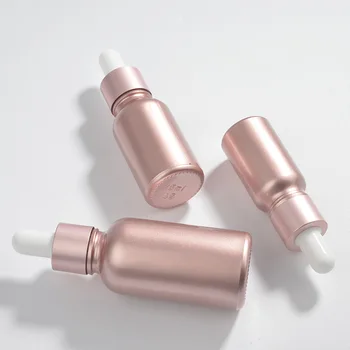 De Oro rosa de Tubos de Vidrio Frasco Gotero de Aromaterapia Líquido para Masaje con Aceite Esencial de Pipeta de Oro Rosa 10-30ML las Botellas Rellenables