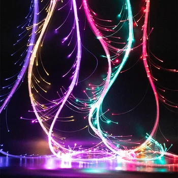 Discoteca Fiesta de Baile Espacio Látigo LED de Fibra Óptica de Baile de la Energía de la Batería 7 Colores de los Modos de Giro de 360° Para Delirio de EDM Festivales de Música Muestra