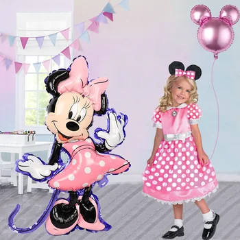 Disney Minnie Mouse Decoraciones De Fiesta De Mickey Mouse De Los Globos De Papel De Aluminio De La Ducha Del Bebé De La Fiesta De Cumpleaños Decoraciones De La Muchacha De Los Niños De Regalo Globos