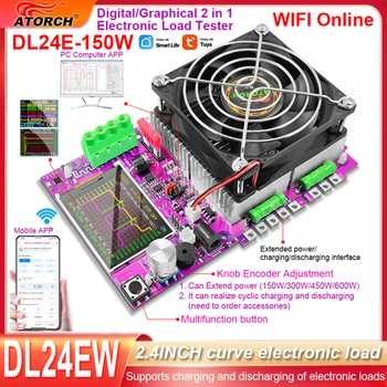 DL24EW 150W WiFi Inteligente de la Electrónica de Potencia de la Carga Probador de DC USB 18650 Voltaje Actual de la Batería de 48V Capacidad Monitor de Herramientas Para la Tuya app