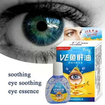 Gotas Para los ojos de Astenopía Alivia la sequedad de los Ojos de Cinco Aceite de Hígado de Bacalao Anti-comezón en la Eliminación de la Fatiga de los Ojos de Atención de 15 ml de Líquido Caliente Sal R9f1