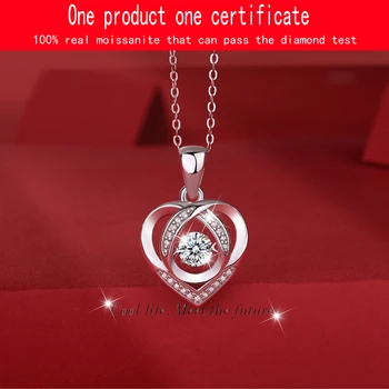 GRA Certificado 0.5 CT Moissanite Collar de Amor en forma de Corazón Colgante de la Plata Esterlina 925 Encanto de la Fiesta de la Boda Para las Mujeres de Joyería Fina