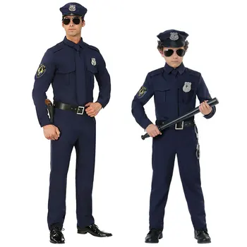 Halloween Policía Disfraces de adulto de la Fiesta de Carnaval de la Policía de Uniforme los hombres del Ejército de Policías Cosplay Conjuntos de Ropa de Fiesta de Rendimiento