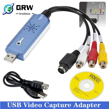 HD 2.0 USB Convertidor de Audio de Captura de Video Grabber Adaptador para Win/XP/7/8/10 PAL Con Luz Indicadora para Radio Grabadora
