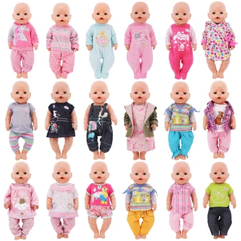 Hecho a mano Casual Abrigo Chaqueta de Una sola pieza de Pijama De 18 pulgadas Americana de Ropa de la Muñeca de la Niña Regalo de 43 cm de Bebé Reborn Doll Nuestra Generación