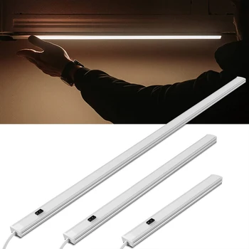 Iluminación LED Interior de la Cocina de la Lámpara USB de la Barra de Luz del Armario de la Cocina Sensor de Luces Rígida de la Tira de la Mano de Barrido de Control Dormitorio Bathromm