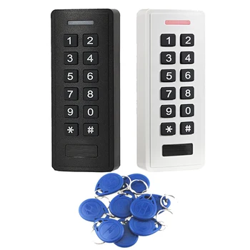 Impermeable Independiente de Control de Acceso puerta abridor de la puerta de huellas dactilares teclado blanco Lector de RFID del ABS