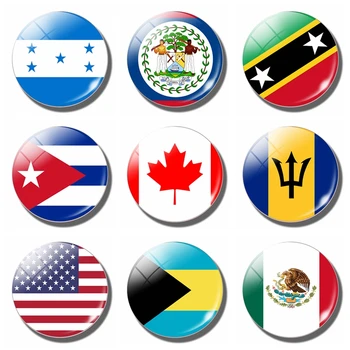 Imán de nevera Bandera de Honduras Jamaica México, Haití, Belice, América, Canadá, Cuba, Bahamas 30MM Magnético Refrigerador Pegatinas