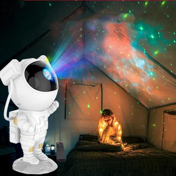 La galaxia de la Lámpara del Proyector de Cielo Estrellado y a la Luz de la Noche Para el Hogar Dormitorio Decoración de la Habitación de Astronauta Luminarias Decorativas para Niños Regalo