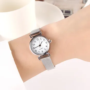 La moda de Cuarzo Reloj de la Mujer de Lujo, Mujer Relojes Reloj de Pulsera Reloj Blanco de la Banda de Acero Inoxidable Relojes Clásicos Regalos Diarios