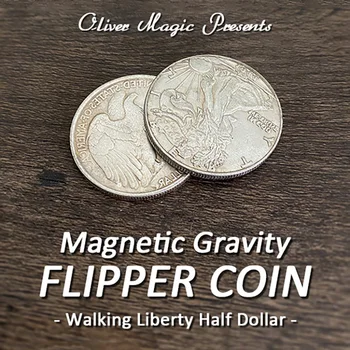 Magnético De La Gravedad Flipper Monedas Trucos De Magia Poca Libertad De Medio Dólar Magia Mago De Cerca Ilusiones Truco Props Mentalismo