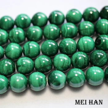 Meihan Mayorista Natural de Malaquita de 10mm y 12mm Redondo Liso de Perlas Para la Joyería de la Pulsera del Collar de Diseño