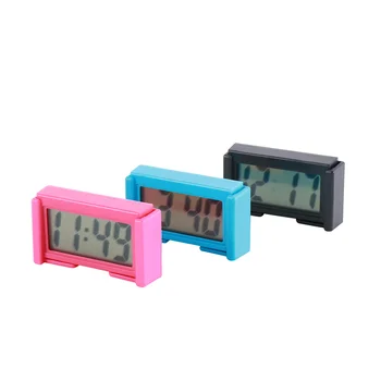 Mini Coche Pequeño Escritorio Reloj Digital Reloj de Medidores de Mini LCD Digital de Pantalla Electrónica de Viaje Reloj De la Oficina en Casa Escritorio Relojes