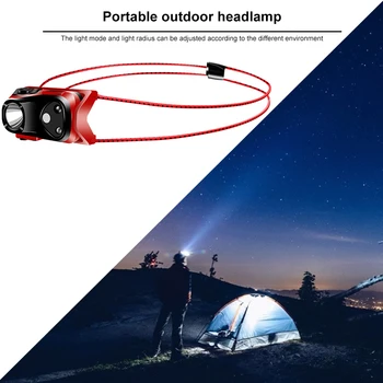 Mini Portátil de Sensor Faro Impermeable al aire libre USB Recargable de la linterna de Cabeza de la Lámpara al aire libre en funcionamiento el Equipo de Camping