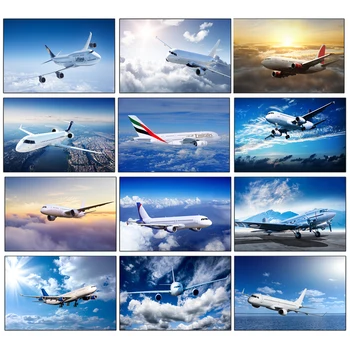 Moderno Avión de Combate Pintura en tela, Decoración Cielo de Aviones de Afiches Impresiones de Arte de Pared de Fotos para la Sala de estar Decoración para el Hogar Cuadros