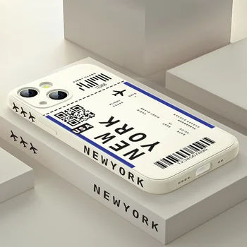 Nueva York Viajes en Avión Para el iPhone de Apple 13 12 mini 11 8 7 6 XS XR SE 2020 Pro Max Plus Izquierda Líquida de Teléfono de Silicona Caso de la Cubierta