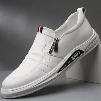 Nuevos Hombres de la Moda Mocasines De 2022 al aire libre Casual Zapatos Suaves Pisos Blancos de Negocios de Cuero descarga Zapatos de Conducción Resbalón en los Zapatos del Barco
