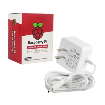 Original Raspberry Pi 4 Modelo B Oficial Adaptador de Alimentación de 5.1 V 3A para Raspberry Pi 4 USB Tipo-C Cargador de la UE reino unido Enchufe de alimentación