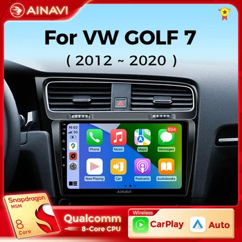 Para Volkswagen VW Golf 7 GTI MK7 2011-2021 Radio del Coche Carplay HD Multimedia Android 10 Auto Qualcomm GPS Estéreo Reproductor de Vídeo 2din