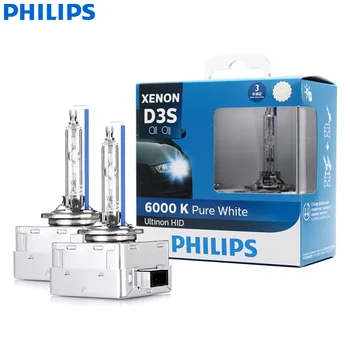 Philips D3S 6000K 35W Ultinon HID Azul Fresco de Xenón de Luz Blanca Auto Bombillas de Coche Original Lámparas de Cabeza de Inicio Rápido, Par 42403WXX2