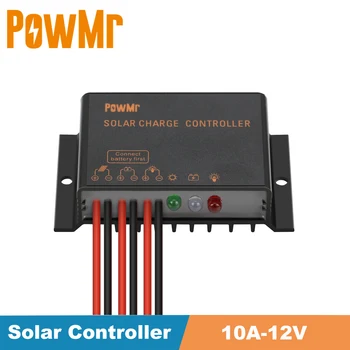 PowMr Mini PWM Controlador de Carga Solar 10A 12V Impermeable IP68 de la Carga de Trabajo para las 24 horas del Regulador Solar Sistema de Energía Solar