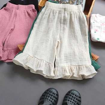 Ropa de la niña Casual Niños de Bebé, los hilos de Algodón Pantalones de Primavera Verano coreano Niñas de la Colmena de Capris pantalones Cortos Pantalón de Ropa de Niños