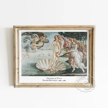 Sandro Botticelli Museo De Arte Del Cartel, El Nacimiento De Venus Retro Lienzo De Pintura, La Mitología Romana Clásica Decoración Para El Hogar