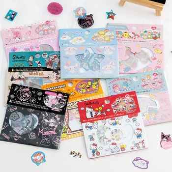 Sanrio de dibujos animados Pegatinas para Niños Manual de Auto-adhesivo de Decoración de Kawaii Melodía Pequeño Fresco Impermeable Creativo Sticker Pack