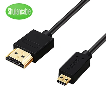 Shuliancable Micro Cable HDMI Chapado en Oro 2.0 3D 4k a 1080P de alta velocidad por Cable Adaptador para HDTV PS3 XBOX PC de la cámara
