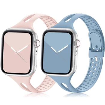 Slim Banda para el Apple watch Correa de 40 mm 41 mm 44 mm 45 mm 38 mm 42 mm de Silicona pulsera Smartwatch iWatch Serie 3 4 5 se 6 7 Correa