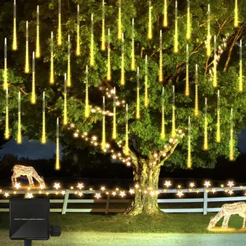 Solar LED de la lluvia de Meteoros de Luz al aire libre Impermeable de Vacaciones Cadena de Luz Solar del Jardín de las Luces de la Guirnalda de la Navidad de la Decoración de la Calle