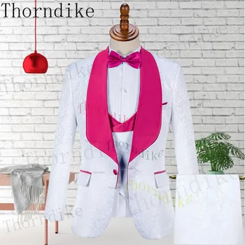 Thorndike Boutique Chaqueta+Pantalones+Chaleco De Diferentes Colores Un Botón Novio Tuxedos Chal De La Solapa De Los Padrinos De Boda Mejor Hombre, Trajes Para Hombre De La Boda