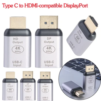 USB Tipo C compatible con HDMI Adaptador DP 4K 60Hz 3D de Mujeres y hombres en el Convertidor para el MACBook Pro de Aire Portátil Teléfono Móvil