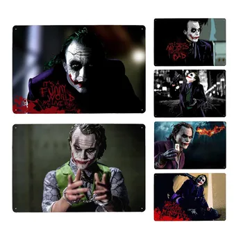 Vintage Joaquin Phoenix Joker de la Película de Metal de Estaño Señal Arte de la Pared Cartel de Halloween Decoración Retro Joker Placa de Hierro, Placa de 20x30cm