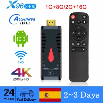 X96 S400 Smart TV Stick Allwinner H313 4K Android 10 CAJA de TV 2.4 G Wifi 2GB 16GB Fire TV Dongle Receptor X96S400 Media Player